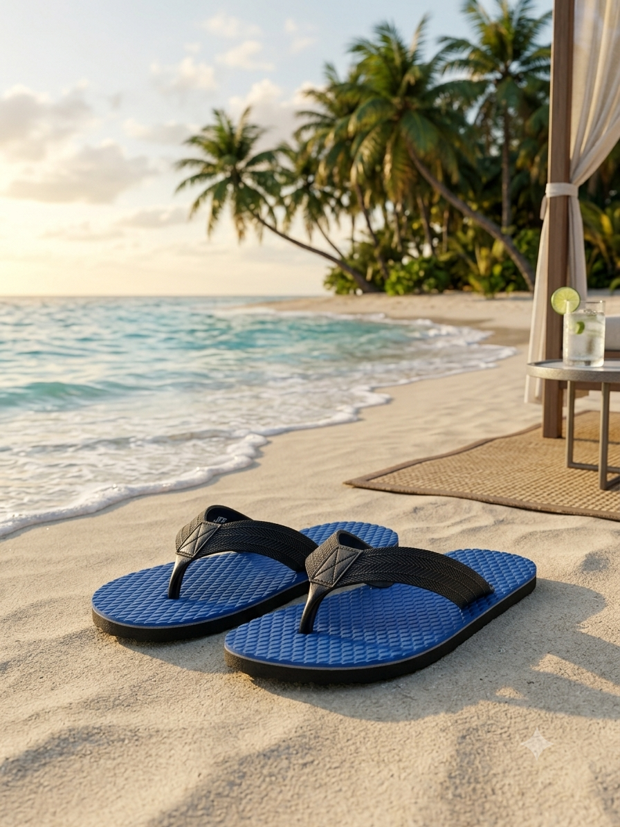 JFF Men Bathroom Blue Slippers